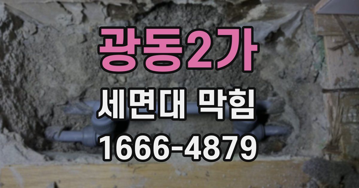 광동2가 세면대 막힘