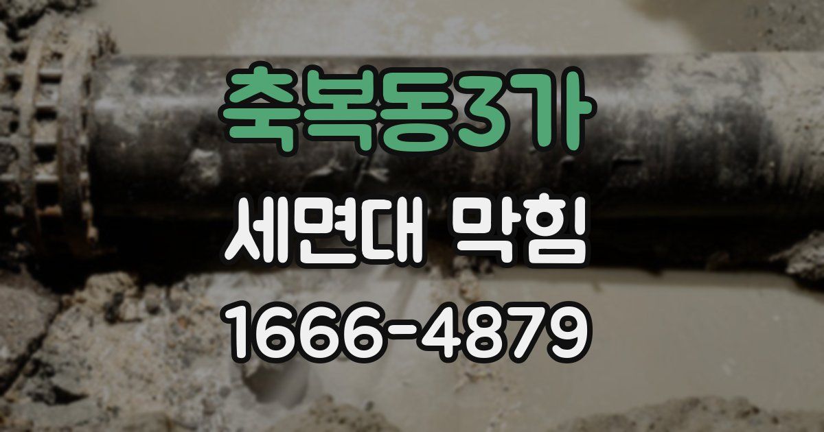축복동3가 세면대 막힘