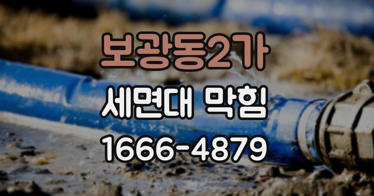 보광동2가 세면대 막힘