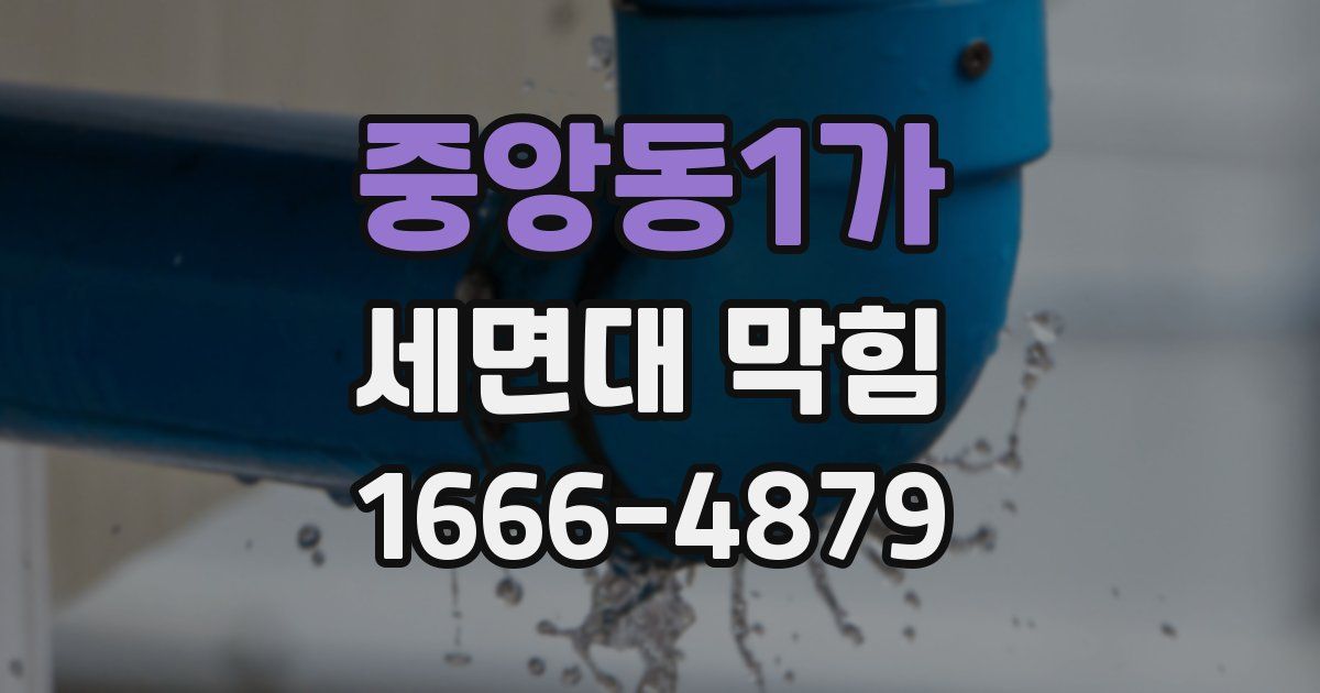 중앙동1가 세면대 막힘