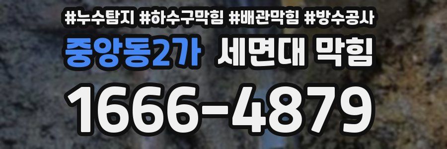 중앙동2가 세면대 막힘