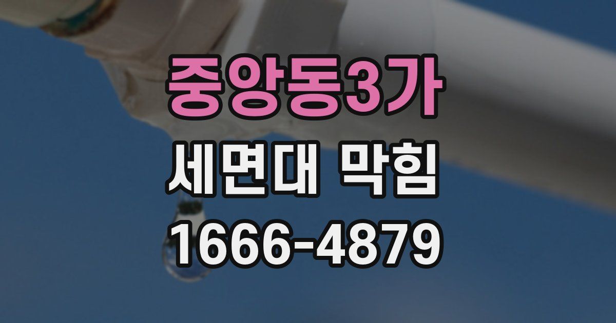 중앙동3가 세면대 막힘