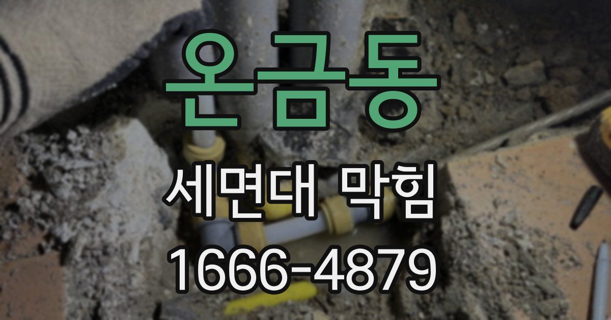 온금동 세면대 막힘