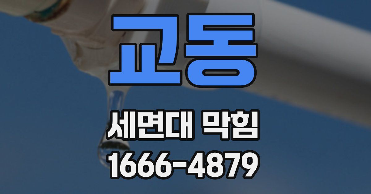 교동 세면대 막힘