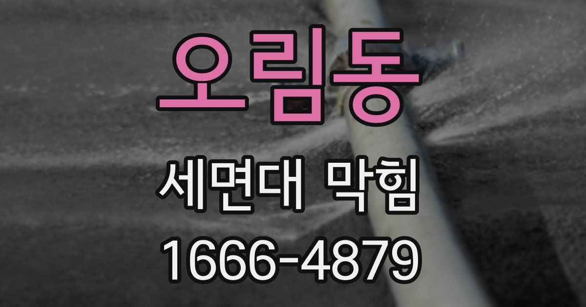 오림동 세면대 막힘