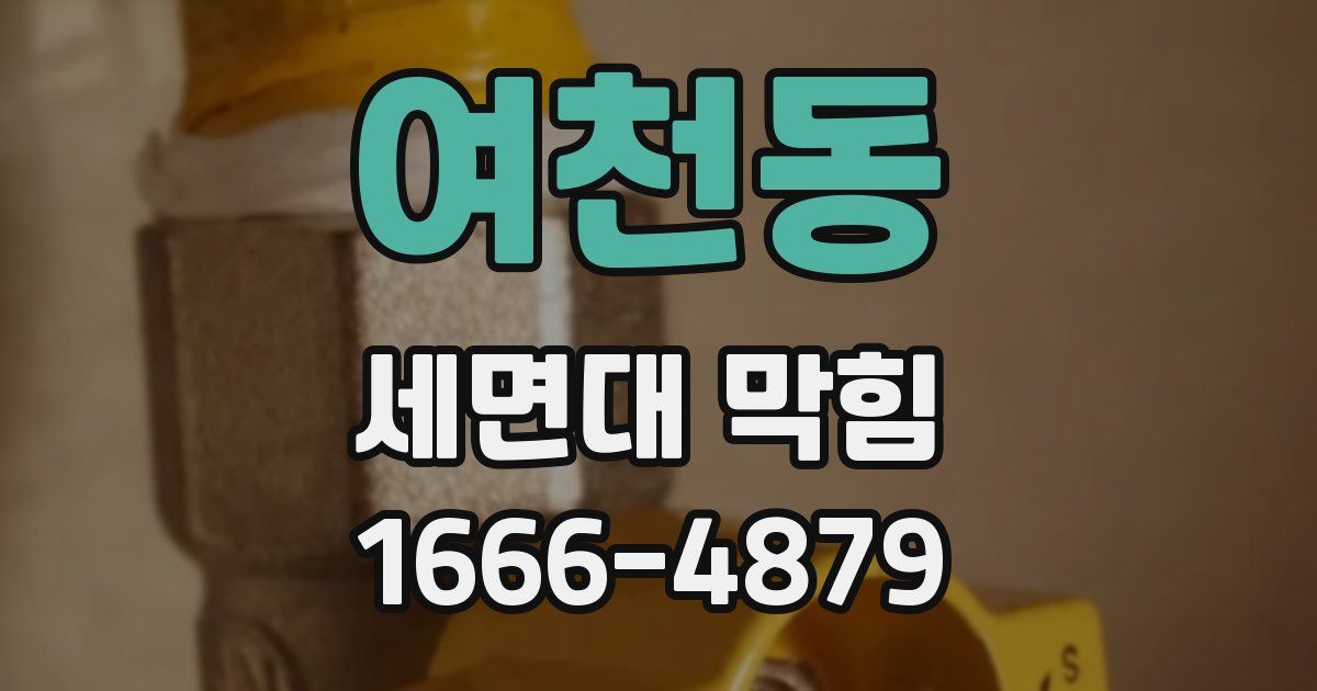 여천동 세면대 막힘