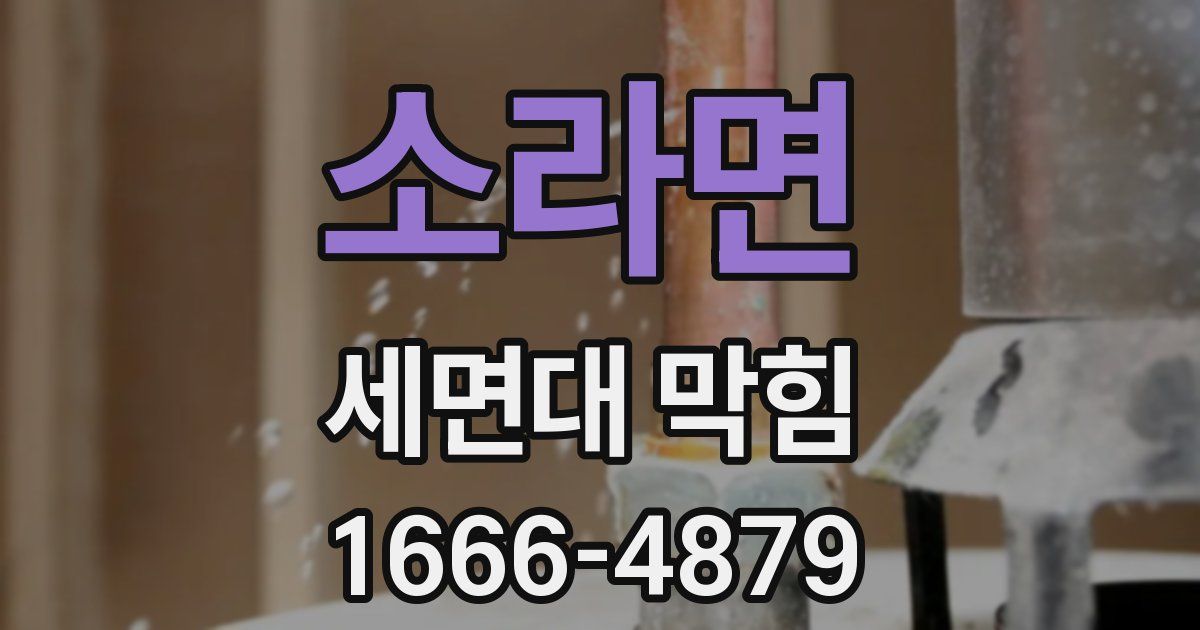 소라면 세면대 막힘