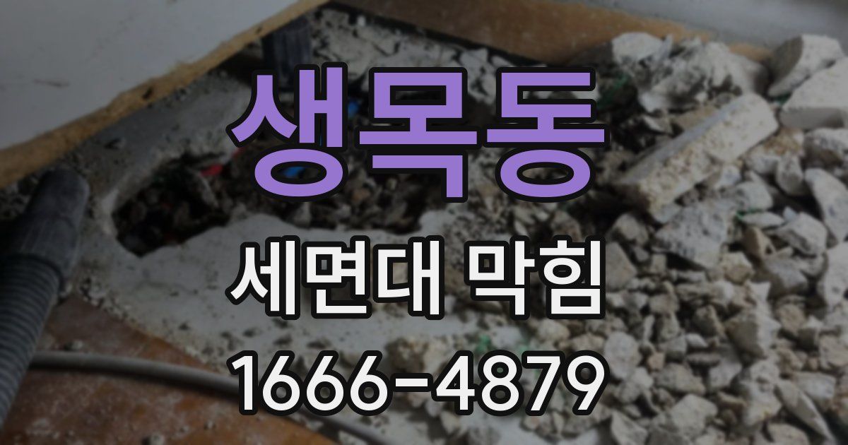 생목동 세면대 막힘