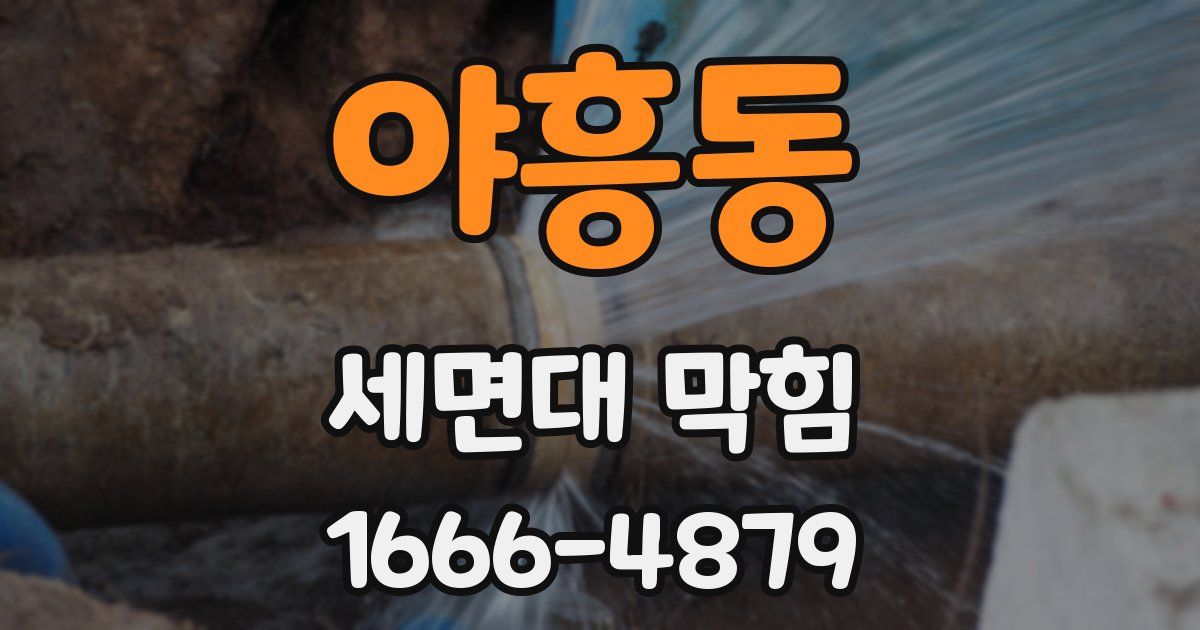 야흥동 세면대 막힘