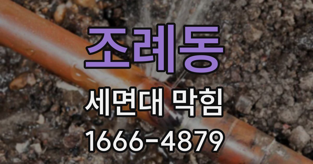 조례동 세면대 막힘