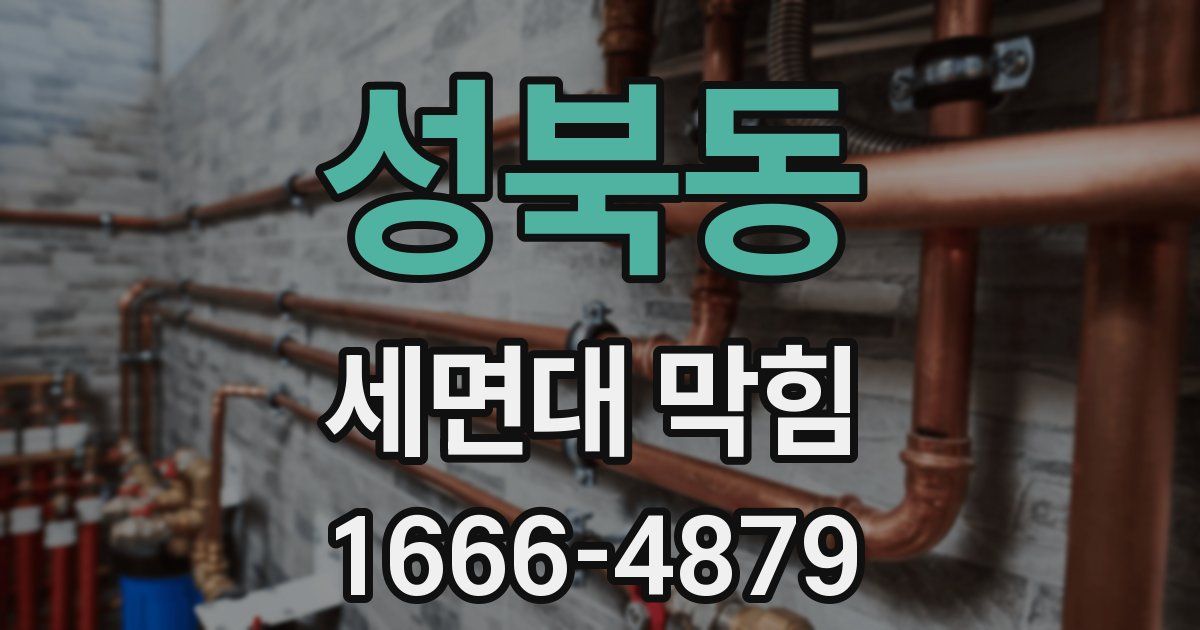 성북동 세면대 막힘