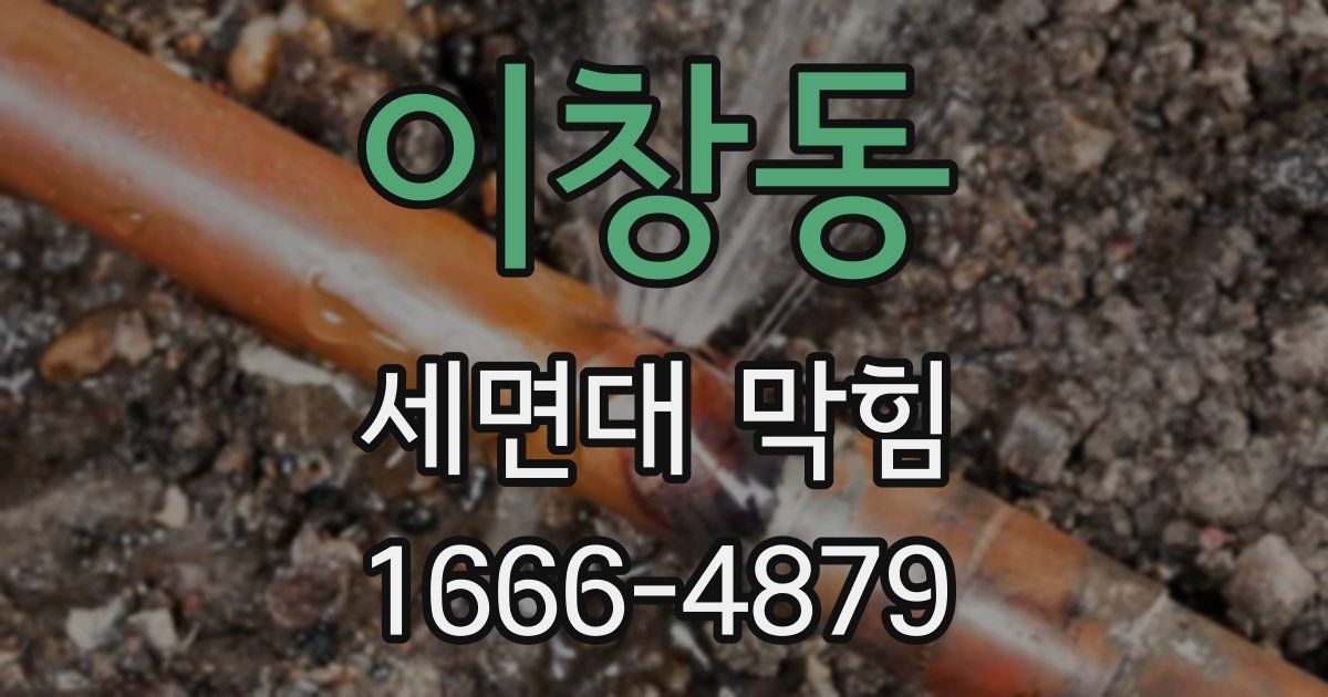 이창동 세면대 막힘