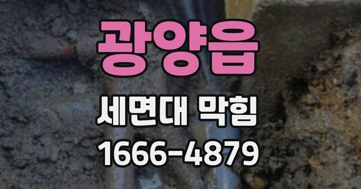 광양읍 세면대 막힘