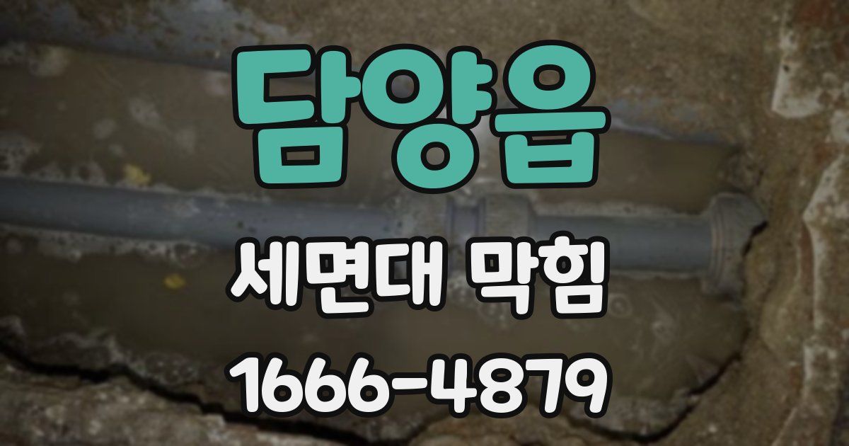 담양읍 세면대 막힘