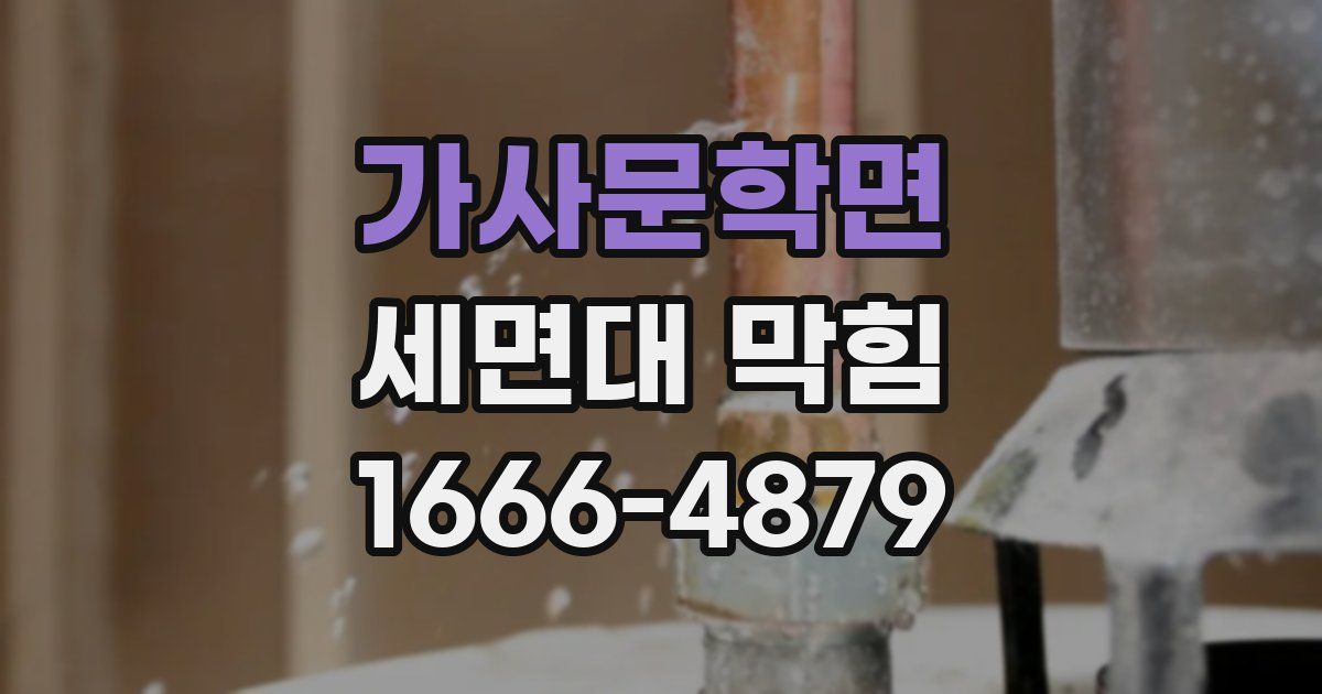 가사문학면 세면대 막힘