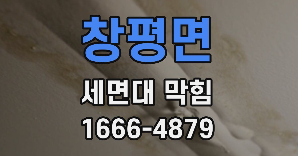 창평면 세면대 막힘