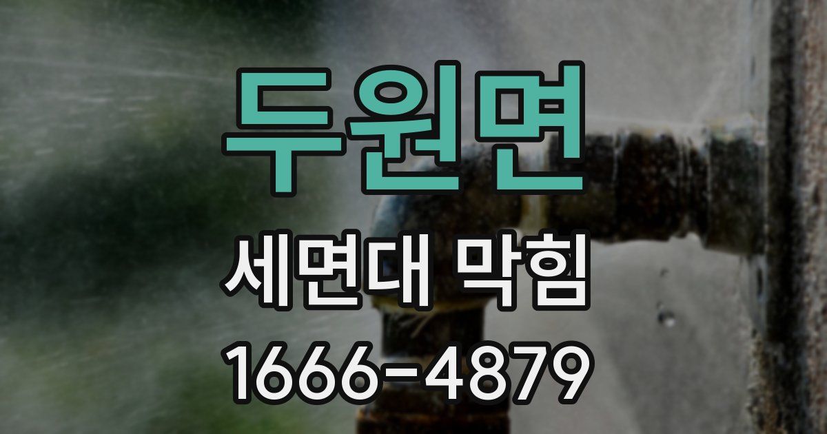 두원면 세면대 막힘