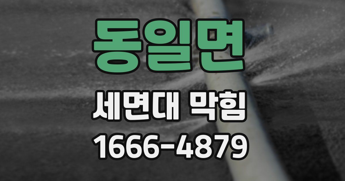 동일면 세면대 막힘