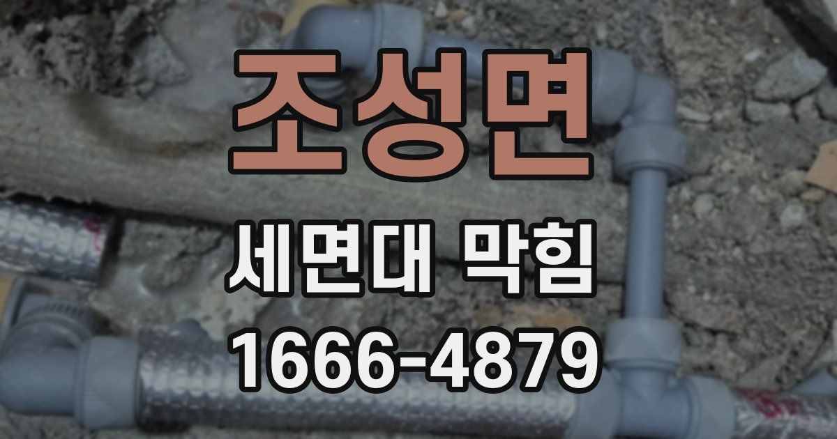 조성면 세면대 막힘