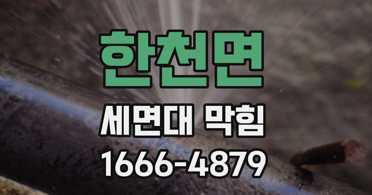 한천면 세면대 막힘