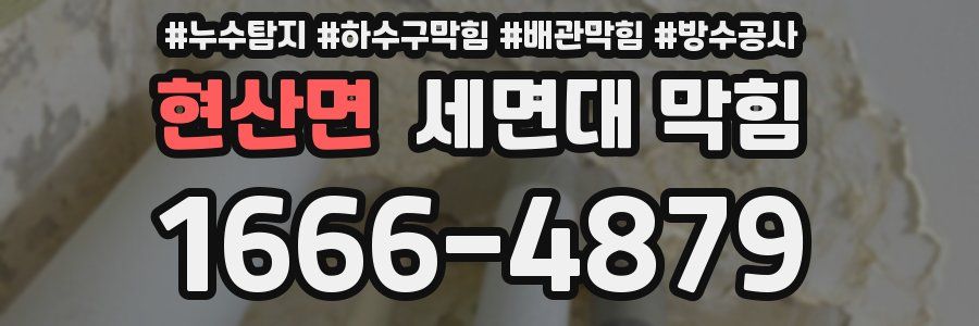 현산면 세면대 막힘