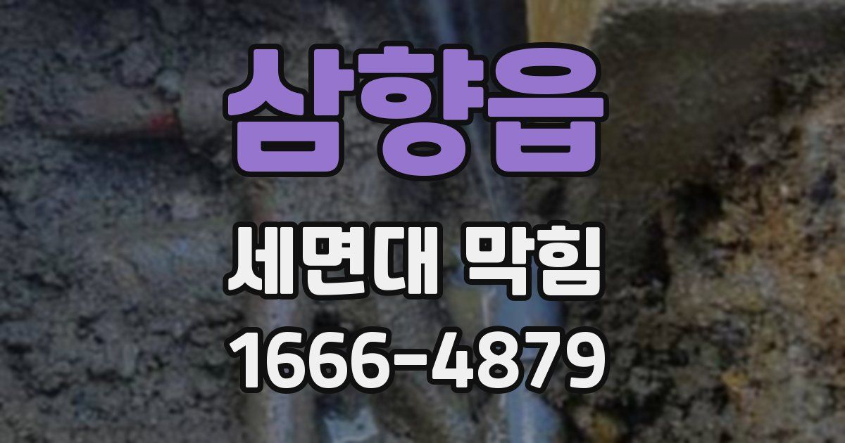 삼향읍 세면대 막힘