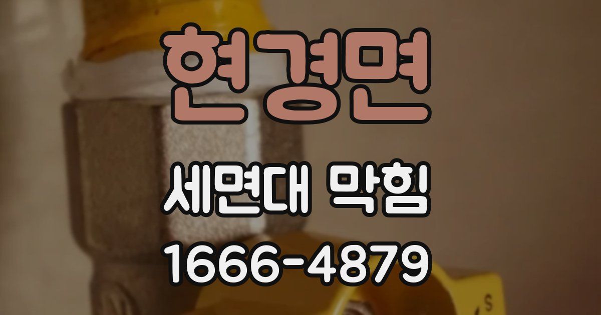 현경면 세면대 막힘