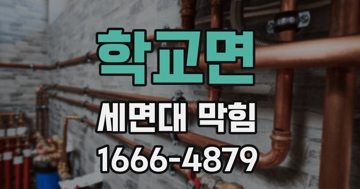 학교면 세면대 막힘