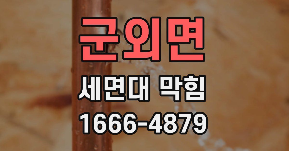 군외면 세면대 막힘
