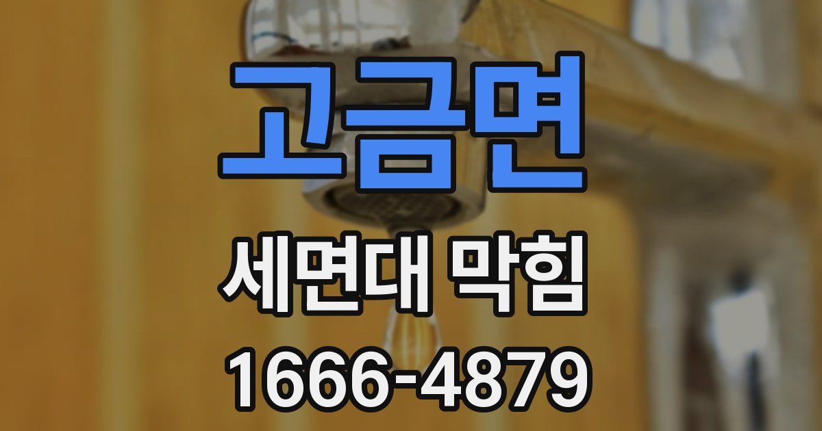 고금면 세면대 막힘