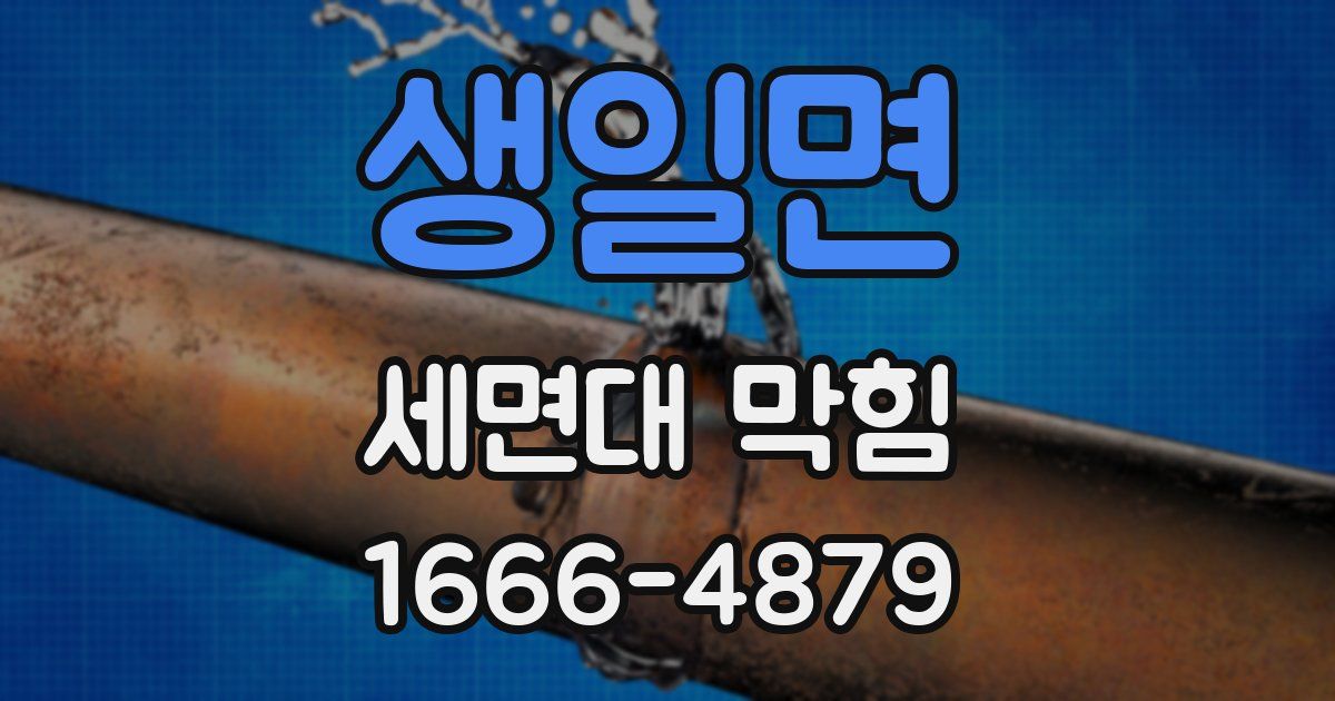 생일면 세면대 막힘