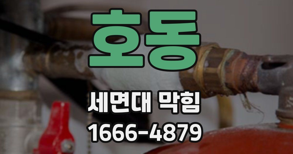 호동 세면대 막힘