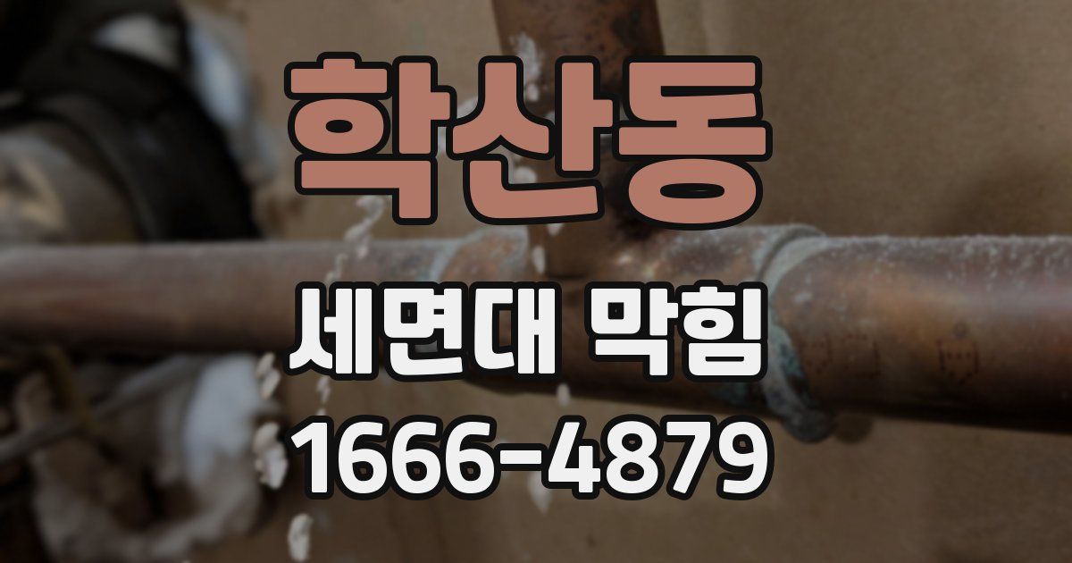 학산동 세면대 막힘