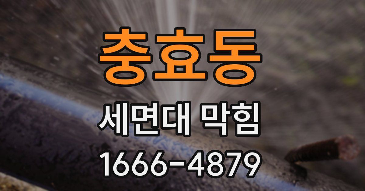 충효동 세면대 막힘