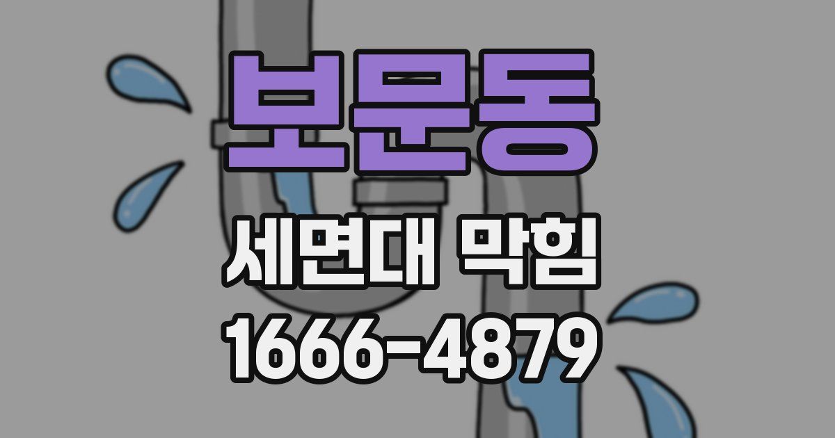 보문동 세면대 막힘