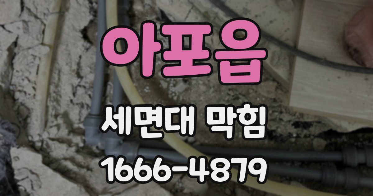 아포읍 세면대 막힘