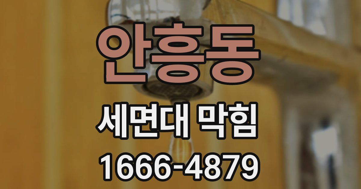 안흥동 세면대 막힘