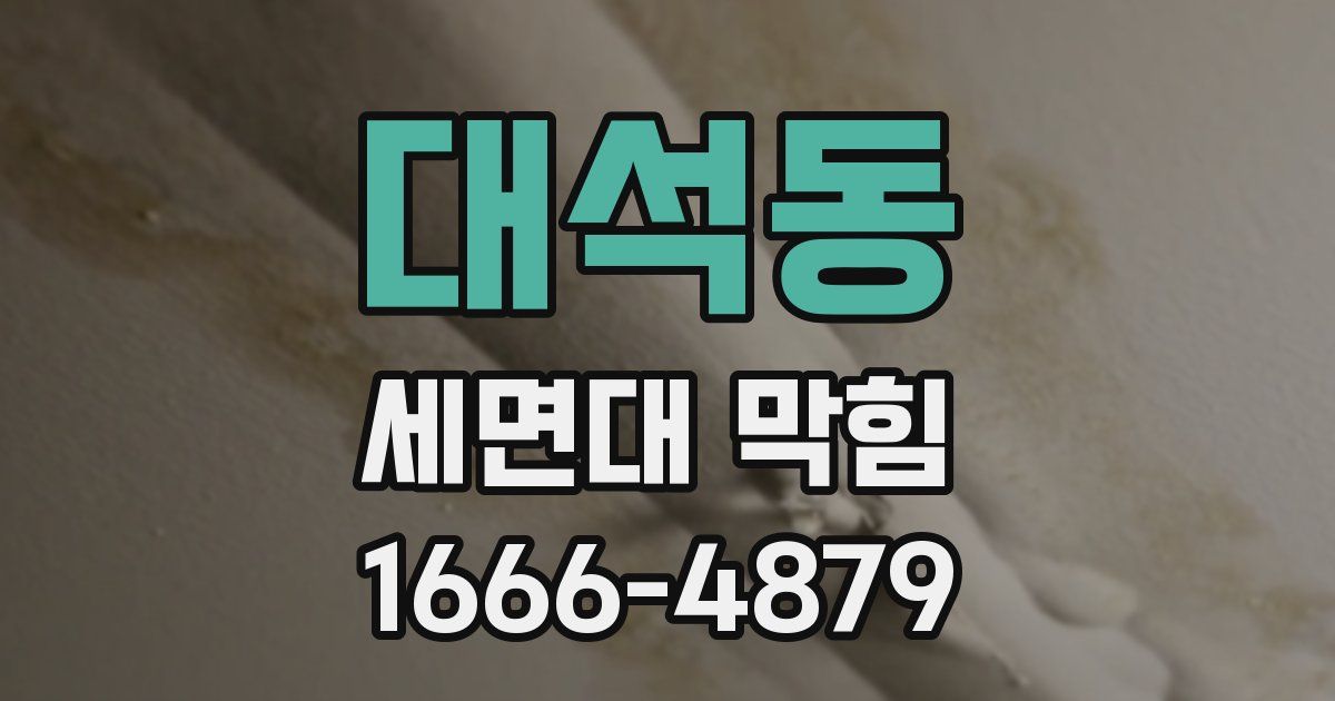 대석동 세면대 막힘