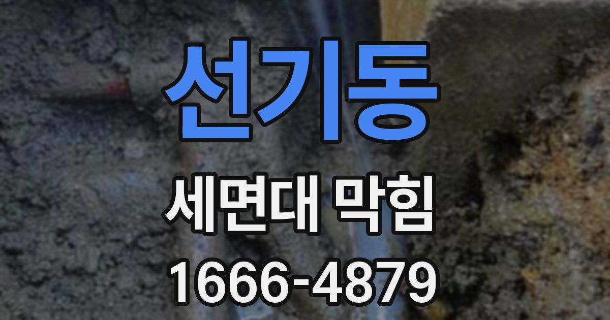 선기동 세면대 막힘