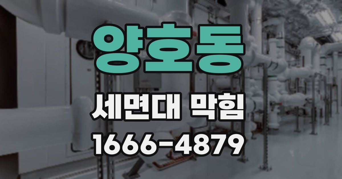 양호동 세면대 막힘