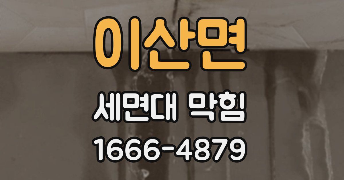 이산면 세면대 막힘