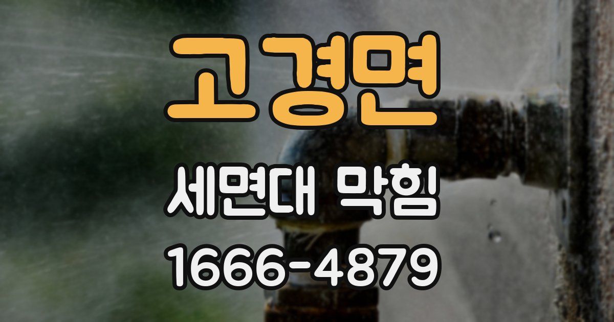 고경면 세면대 막힘