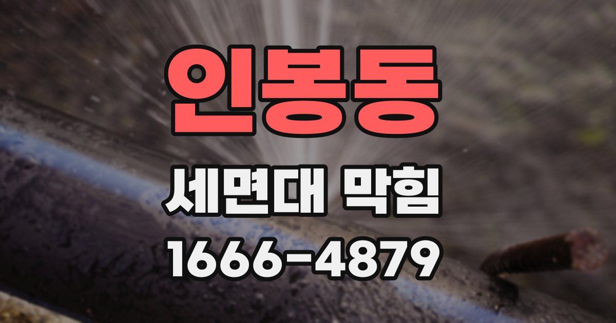 인봉동 세면대 막힘