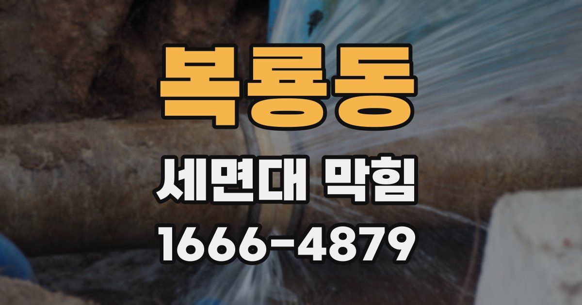 복룡동 세면대 막힘