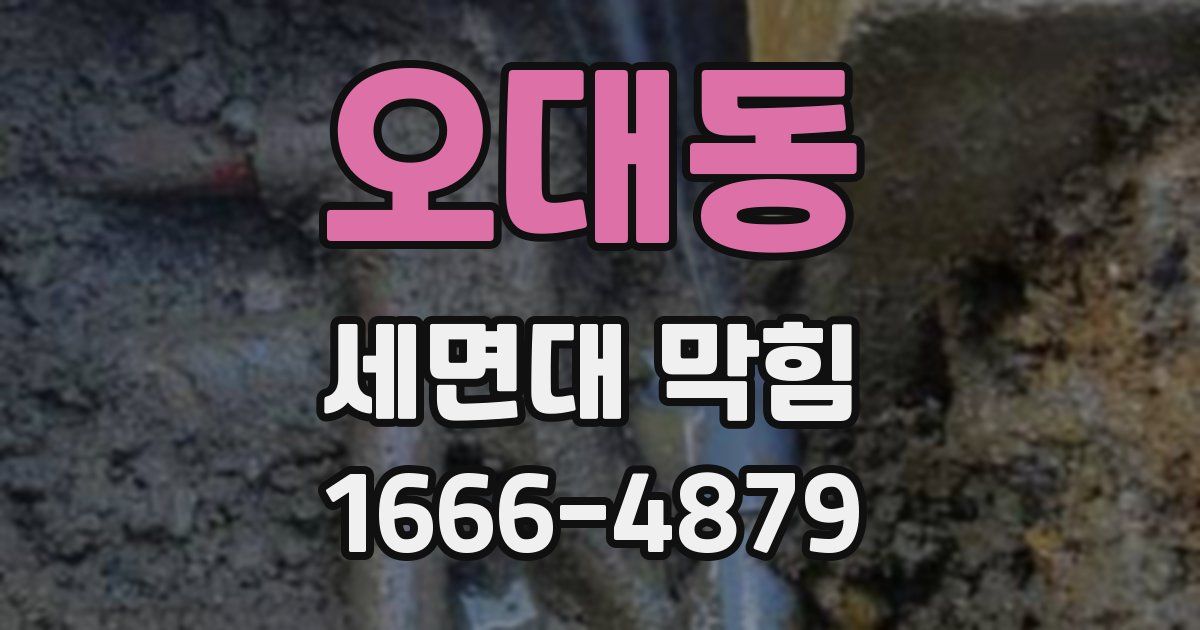 오대동 세면대 막힘