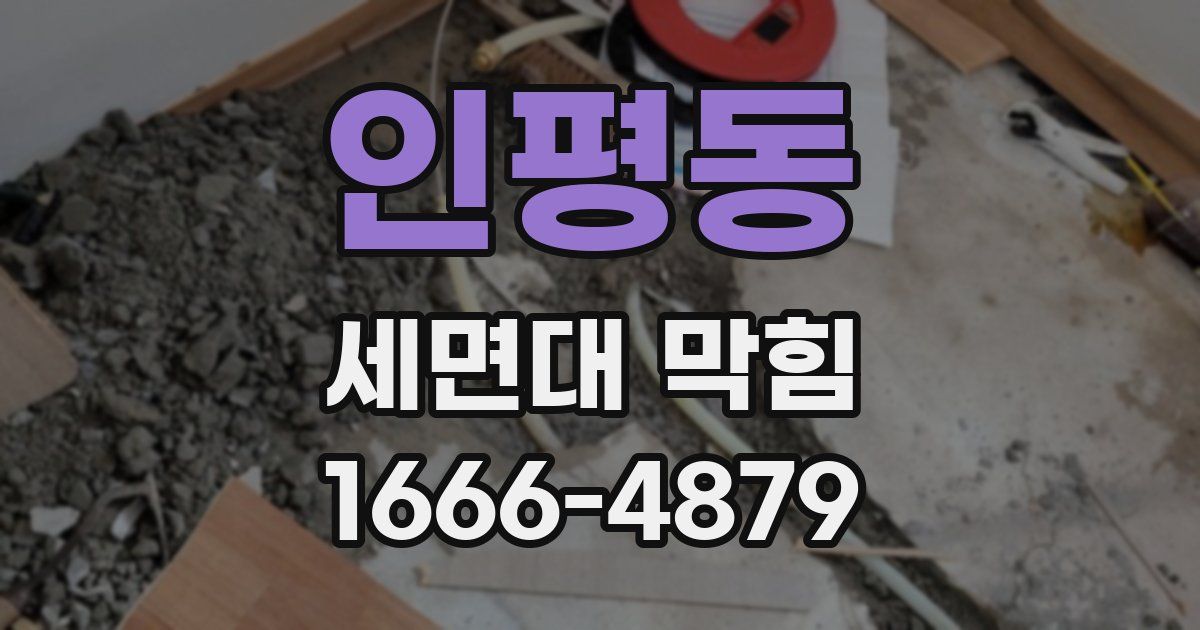 인평동 세면대 막힘