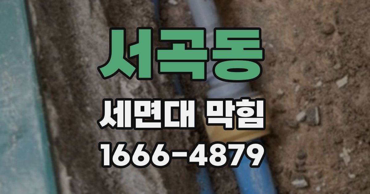 서곡동 세면대 막힘