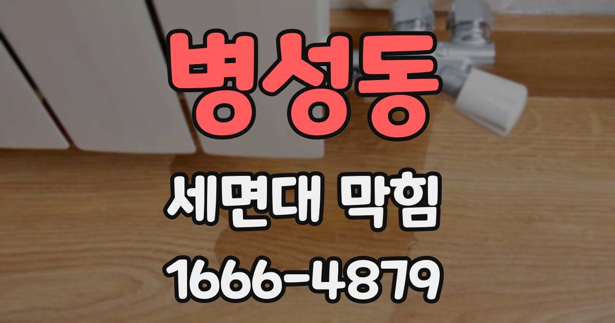 병성동 세면대 막힘