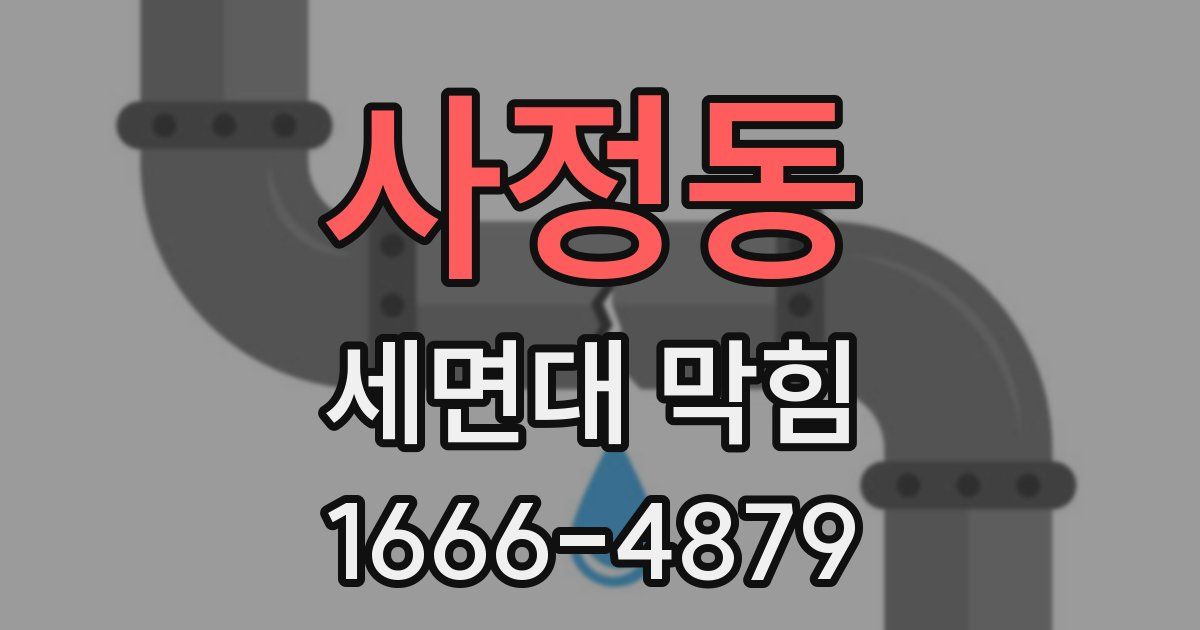 사정동 세면대 막힘