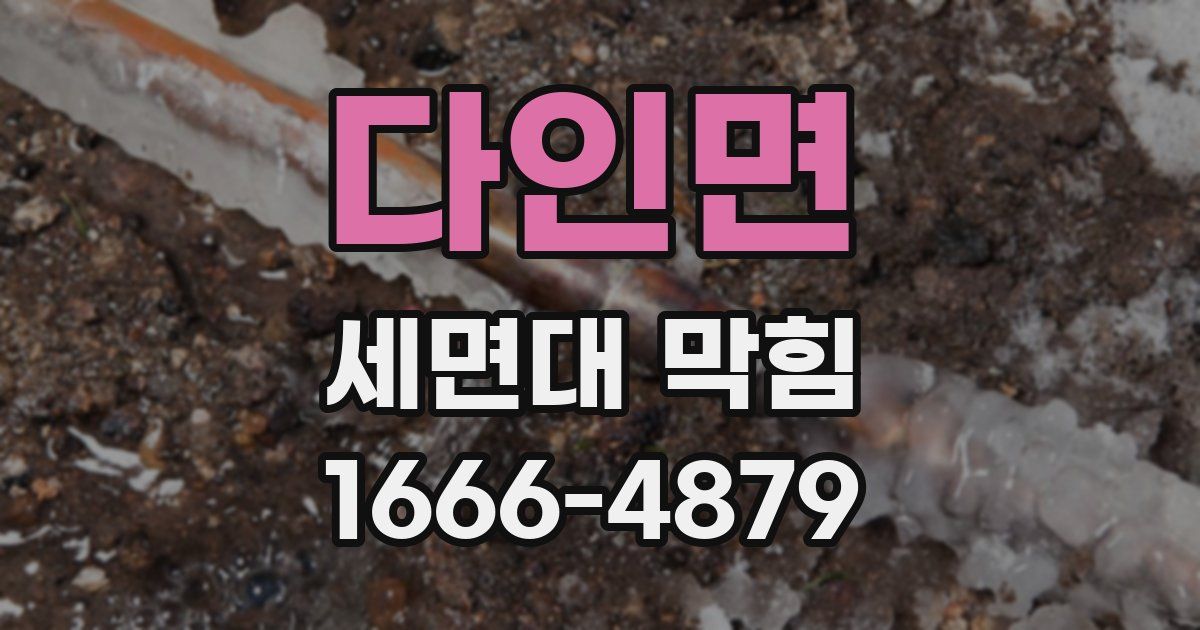 다인면 세면대 막힘